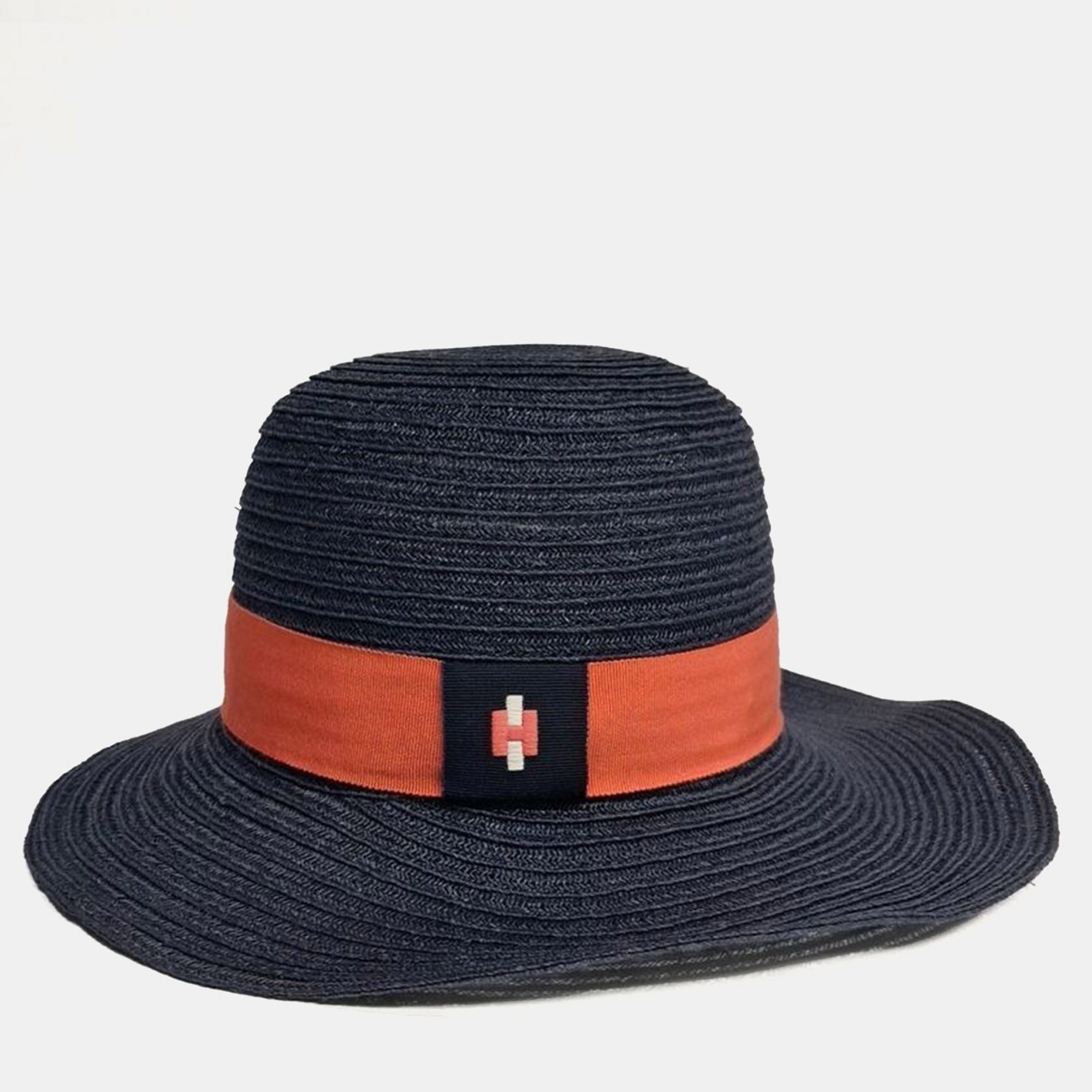 

Hermes Canvas Leather Navy Hat, Navy blue