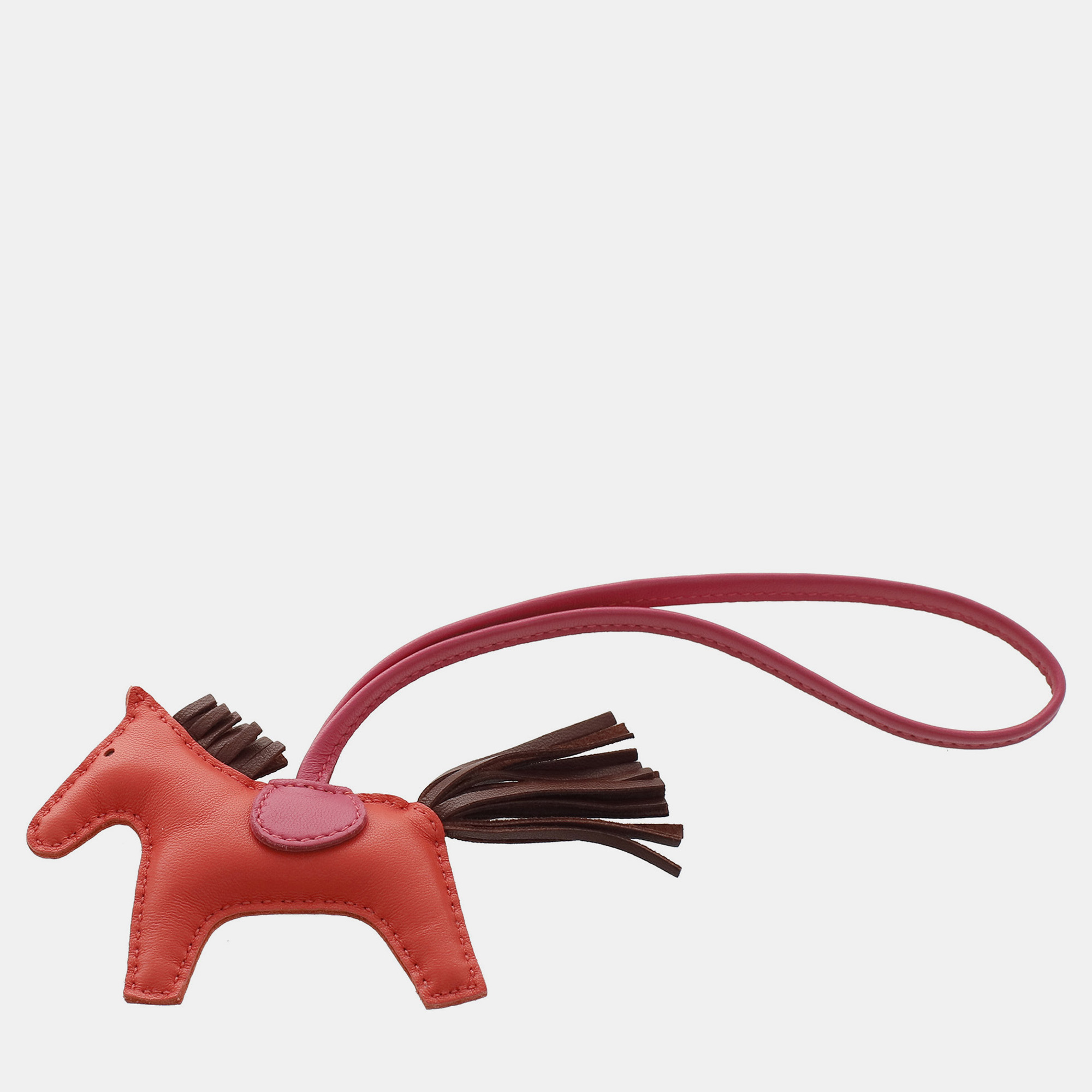 Pre-owned Hermes Rodeo Red Pm Bag Charm