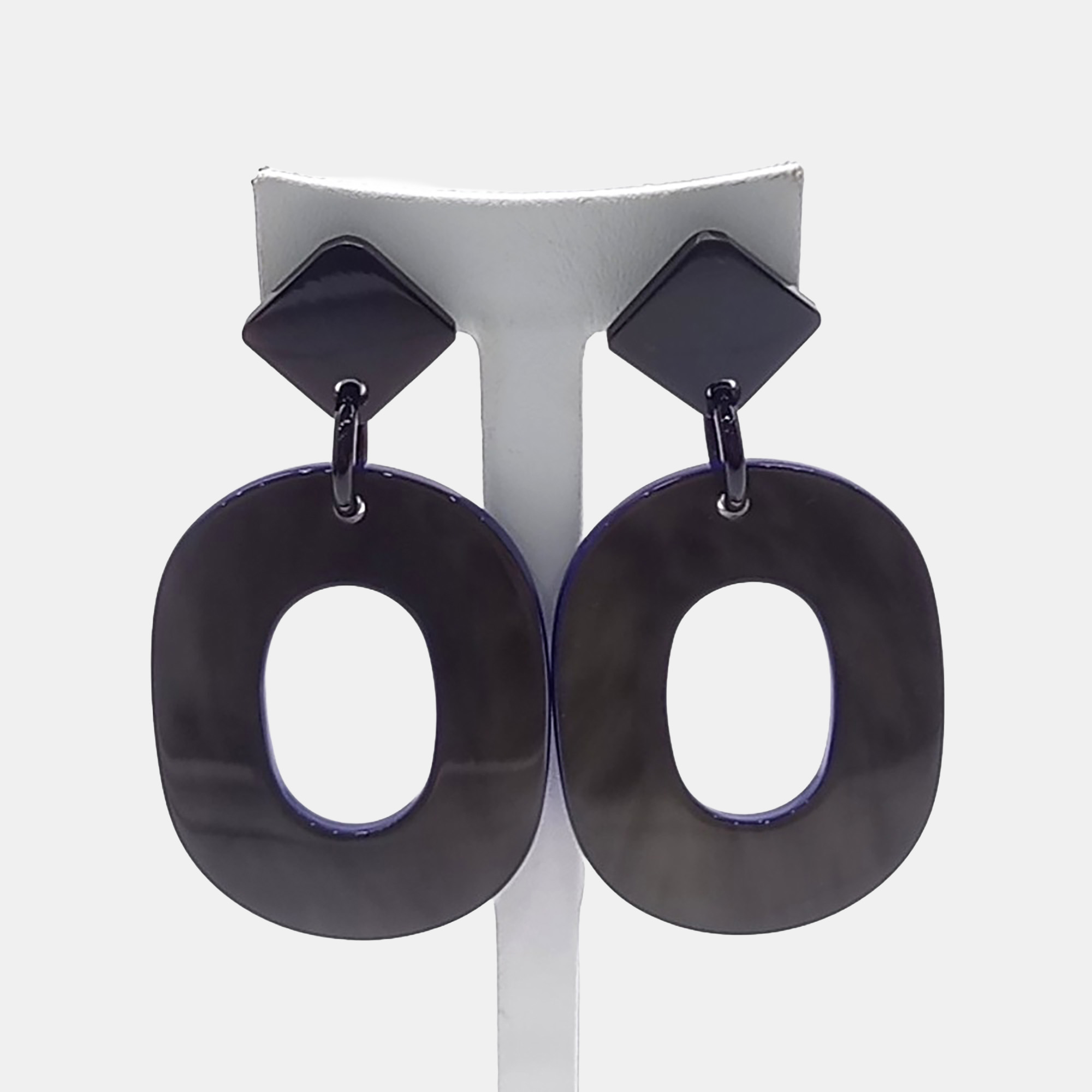 Pre-owned Hermes Hermès Plastic Horn Earrings In Multi