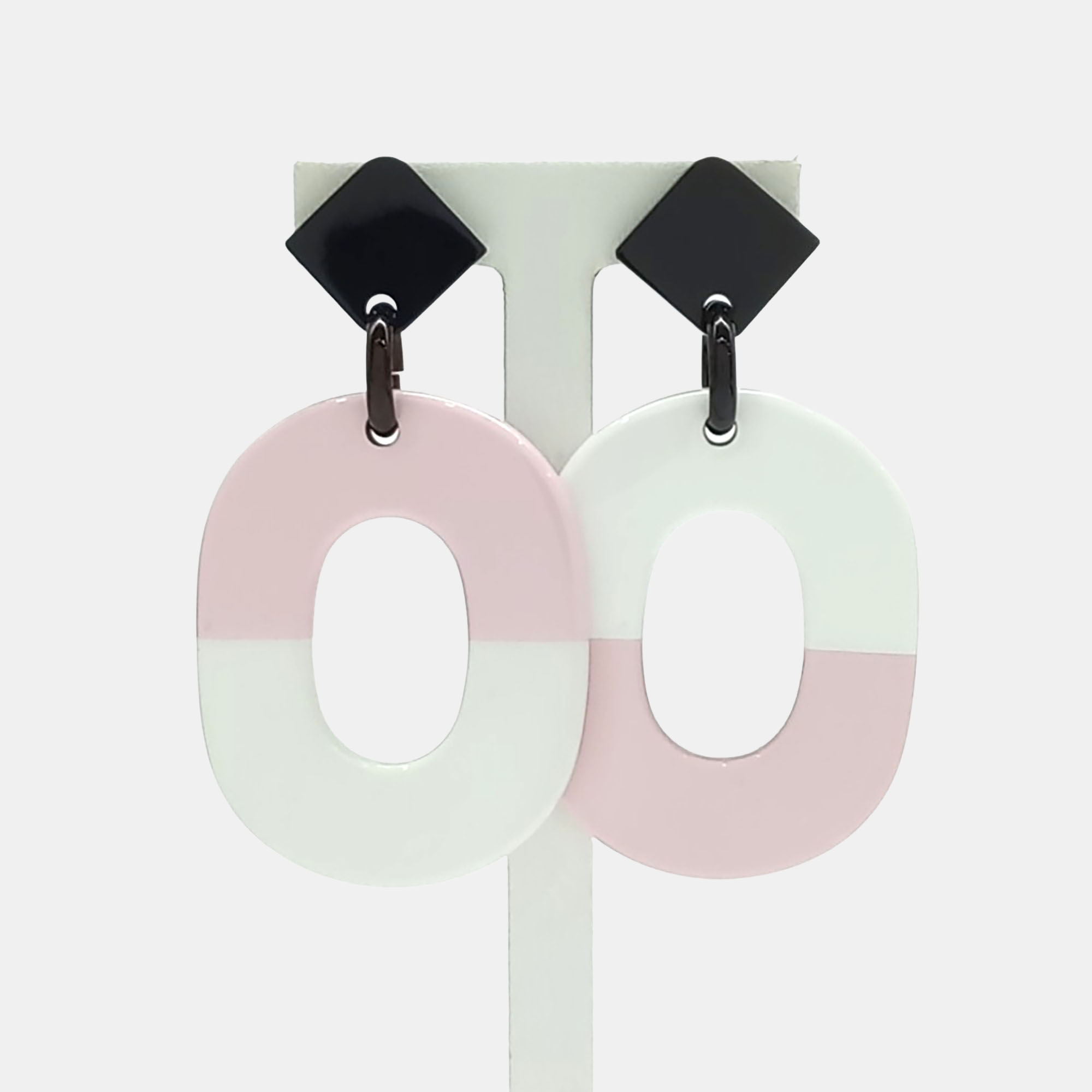 Pre-owned Hermes Hermès Lacquer Horn Earrings In Multi