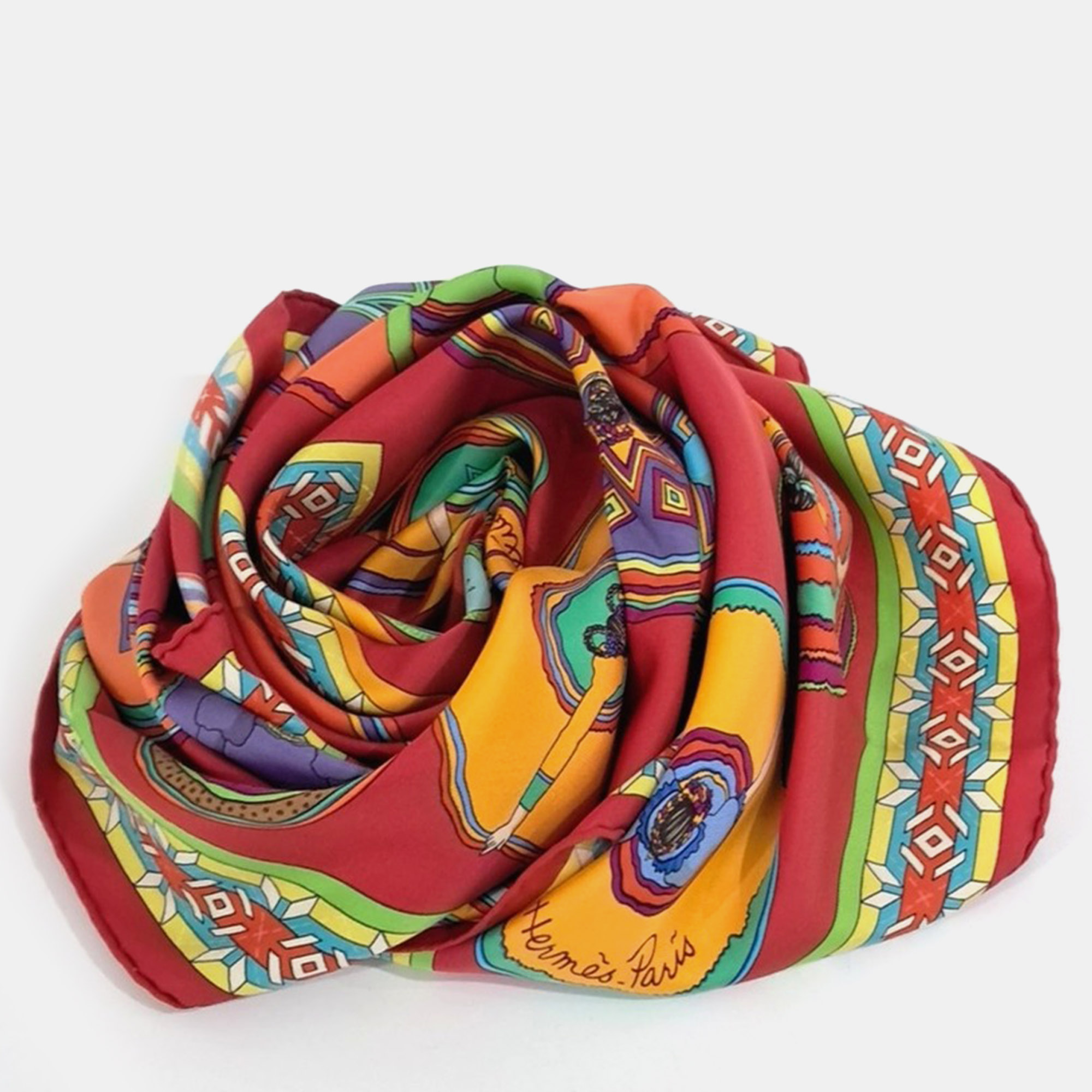 مملوكة مسبقًا Hermès Multicolor Silk scarf