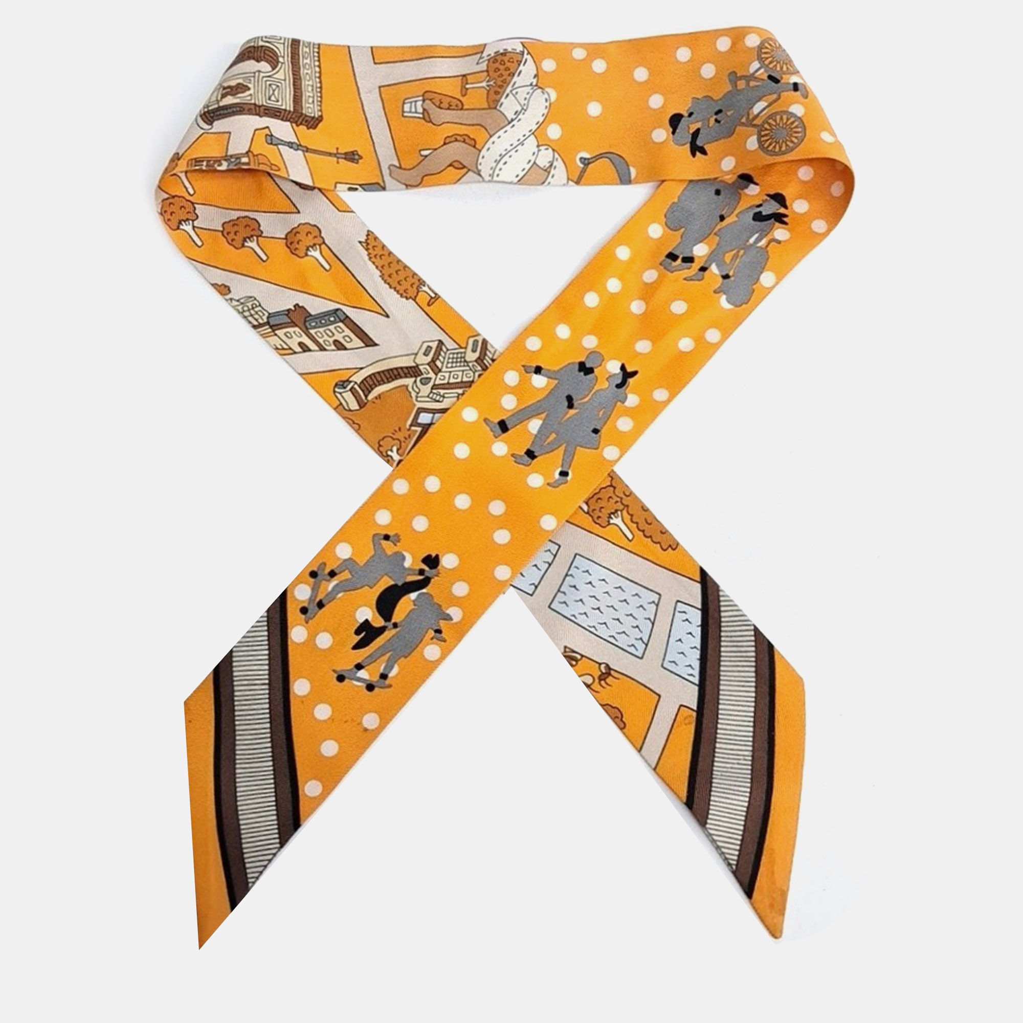 

Hermès Orange Silk Twilly scarf