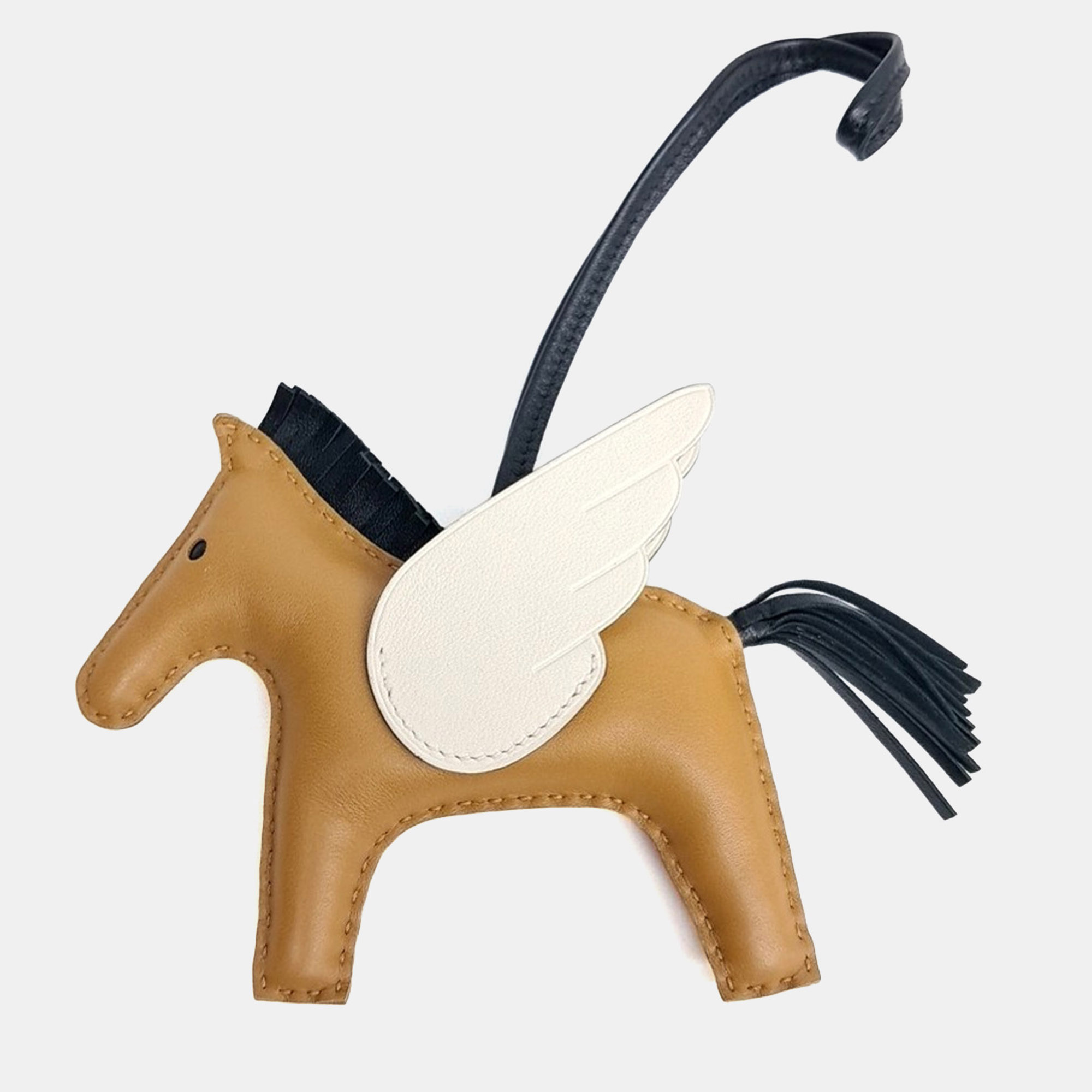 Pre-owned Hermes Hermès Leather Pegasus Rodeo Bag Charm Medium (z) In Multicolor
