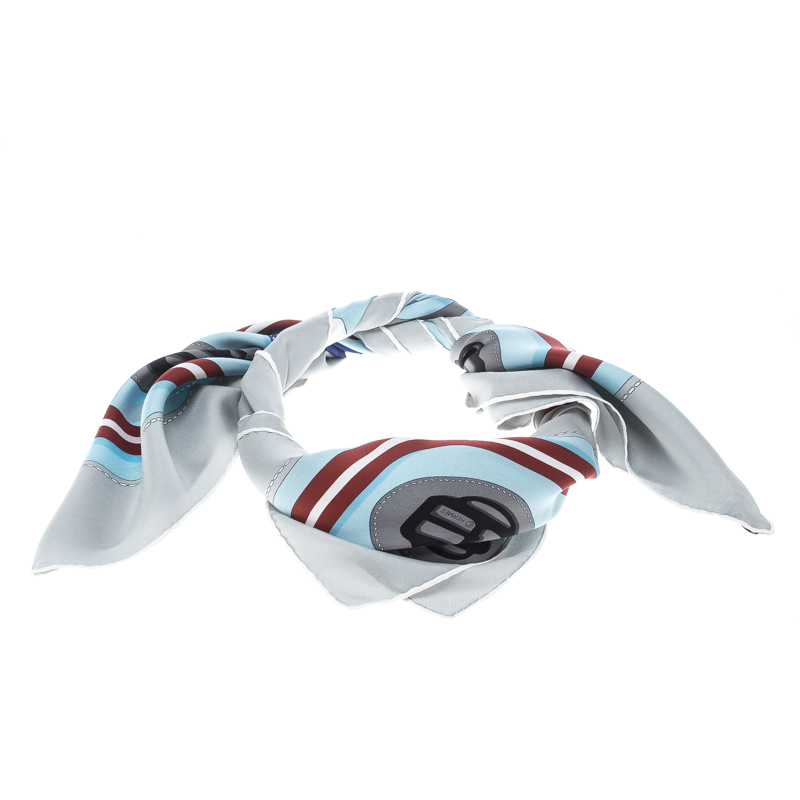 Pre Owned Hermes Multicolor Printed Silk Bovclerie Moderne Square Scarf