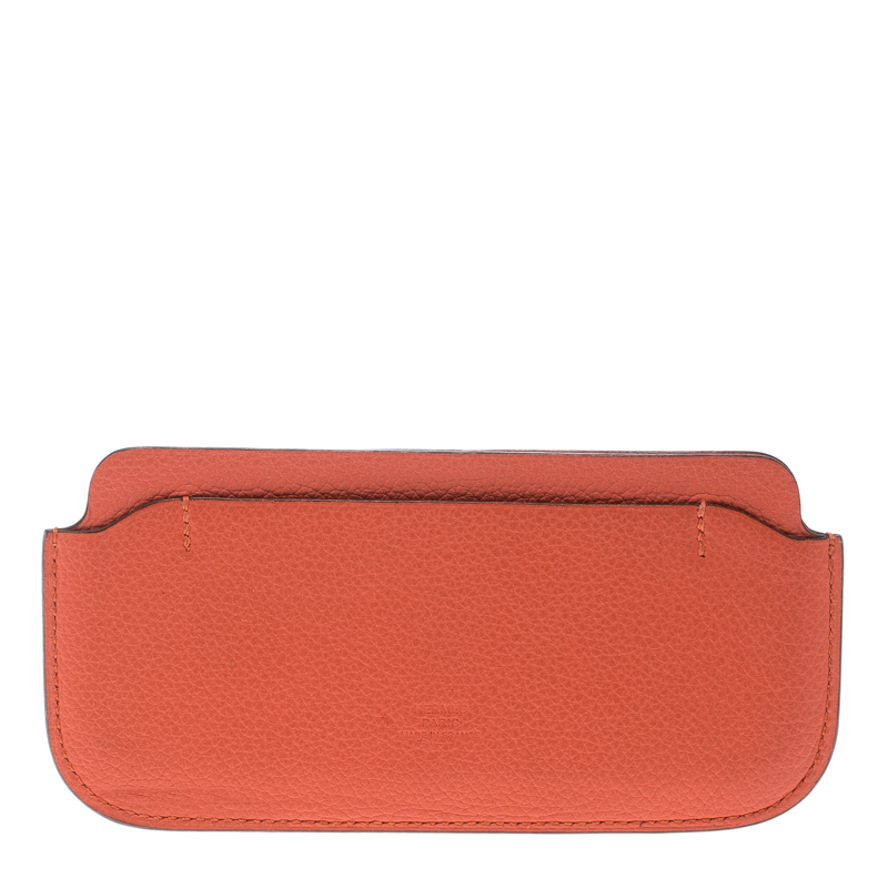 Hermes Sanguine Orange Leather Phone Case Hermes | The Luxury Closet