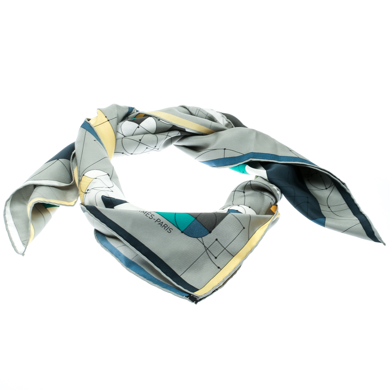 Hermes Multicolor Echec Au Roi Printed Silk Square Scarf