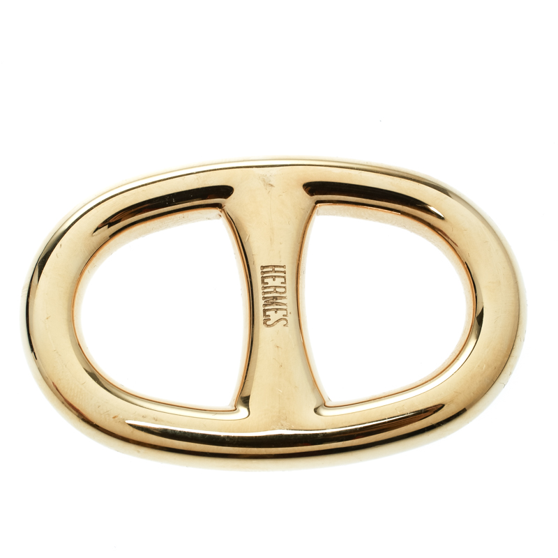 Hermes Chaine D'Ancre Gold Tone Scarf Ring