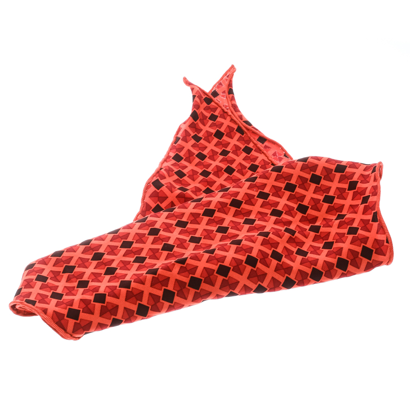 

Hermes Orange Diamond Printed Silk Losange Scarf