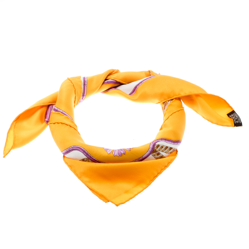 Pre Owned Hermes Multicolor Printed Silk Vintage Coach Square Scarf