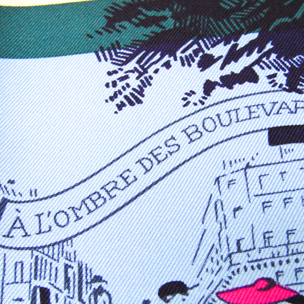 

Hermes Multicolour Printed A L'Ombre Des Boulevards Silk Square Scarf, Multicolor