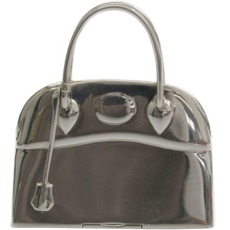 Pre Owned Hermes Bolide Sterling Silver Silver Pill Case