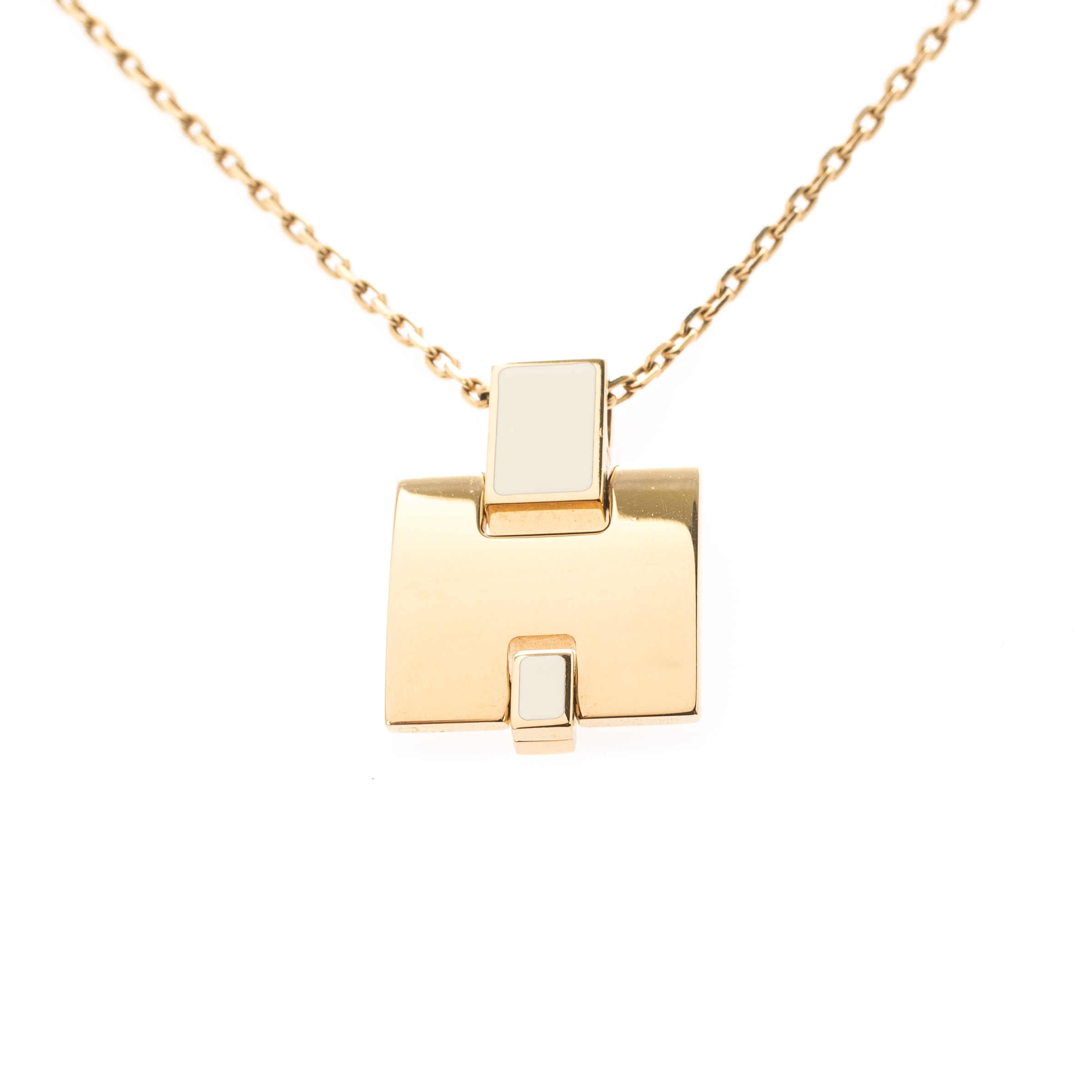Hermes Eileen White Lacquered Gold 