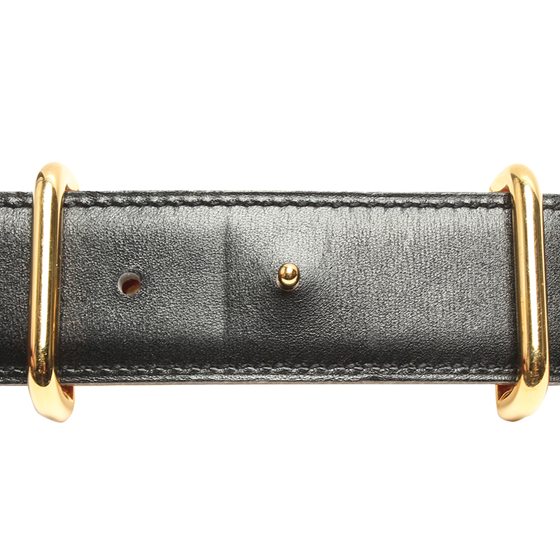 

Hermes Black Leather Reversible Belt