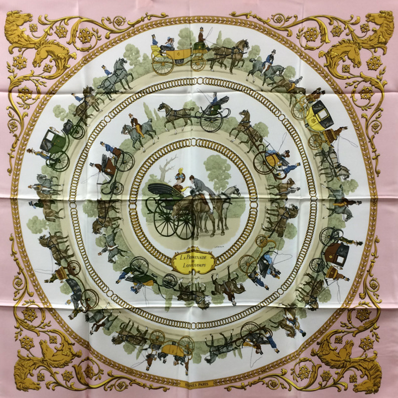 

Hermes Pink Silk Scarf