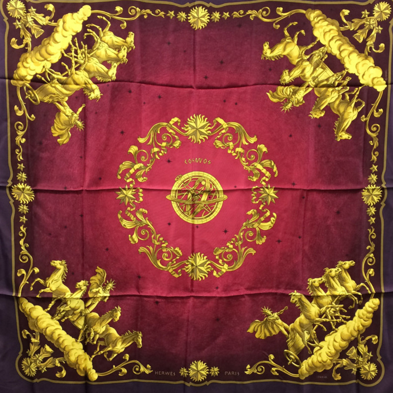 

Hermes Black Silk Petite Main Scarf, Multicolor