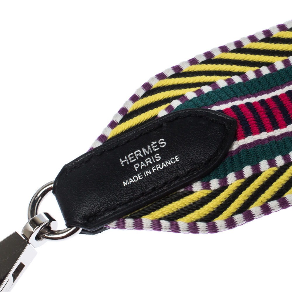 Hermes Multicolour Canvas Sangle Cavale 50mm Bag Strap Hermes