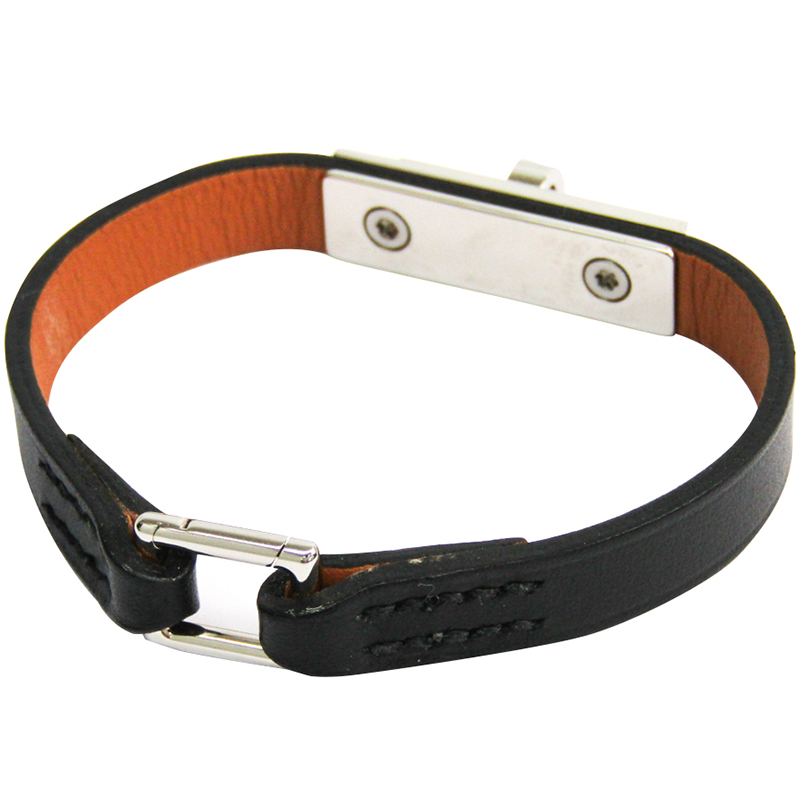 

Hermes Kelly Black Swift Leather Palladium Bracelet