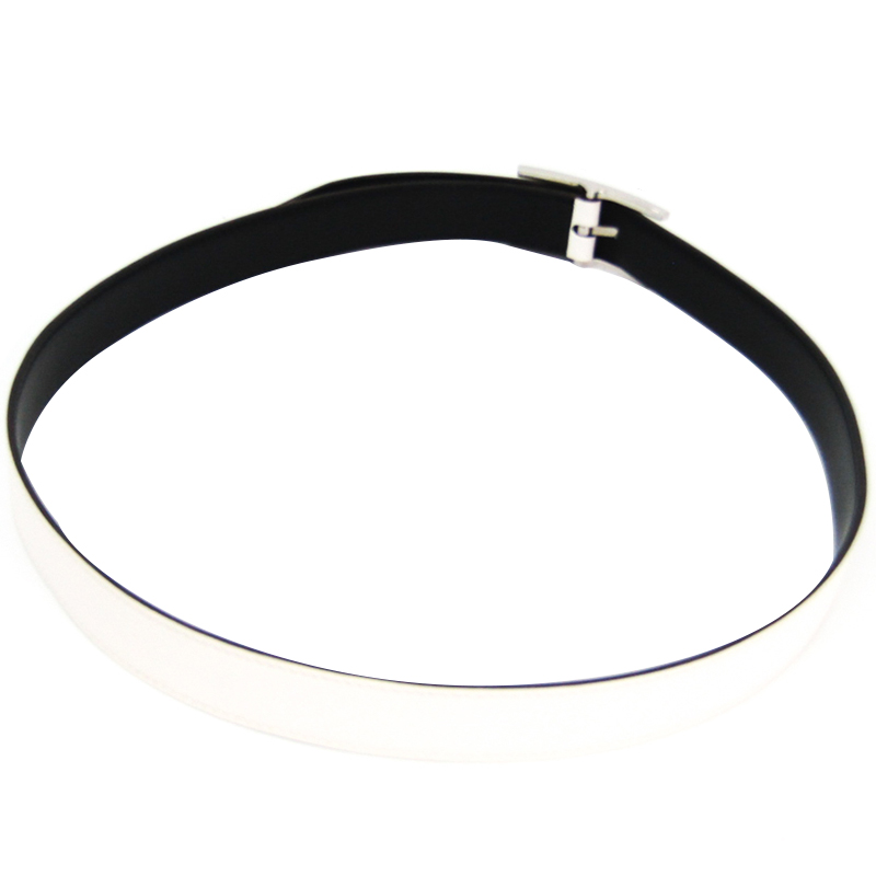 

Hermes White Leather Belt, Black