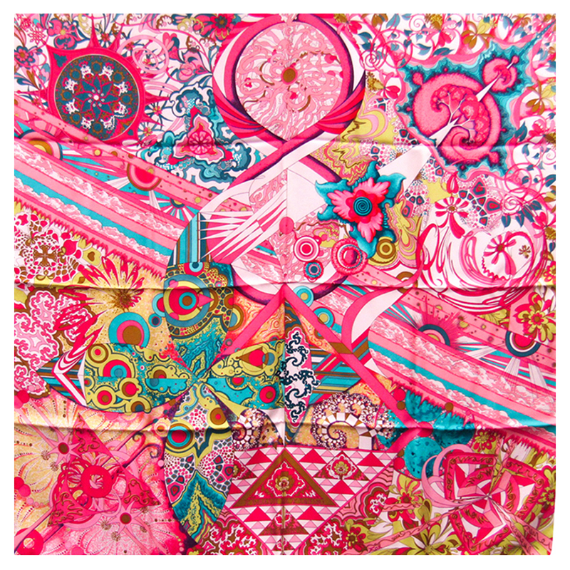 

Hermes Multicolor Silk Carre 90 "L' IVRESSE Scarf