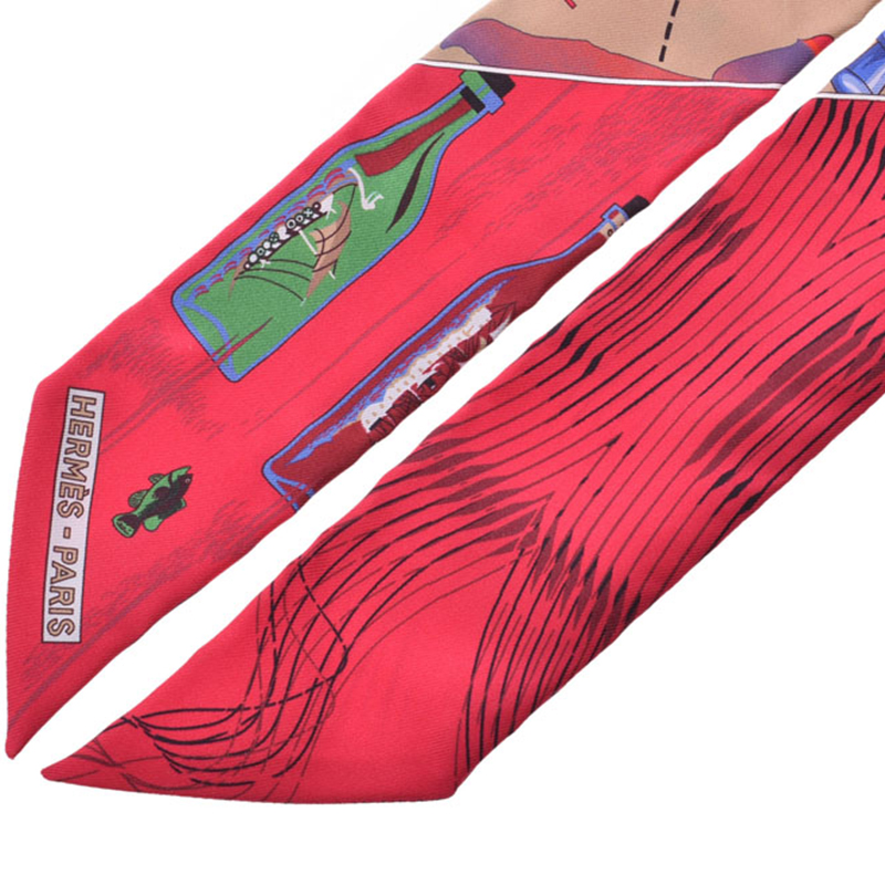 

Hermes Red Twilly Silk Scarf