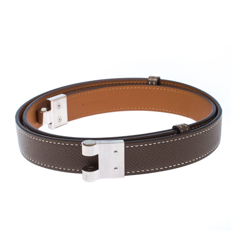 Hermes Taupe Grey Epsom Leather Adjustable Belt Buy At The Price Of 428 00 In Theluxurycloset Com Imall Com