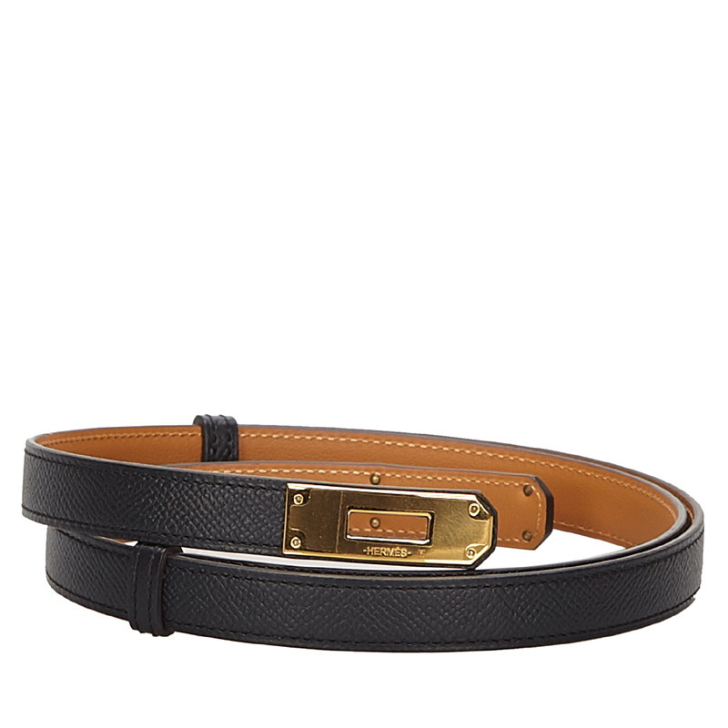 Pre-owned Hermes Black Leather Kelly Belt | ModeSens