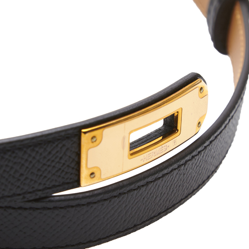 

Hermes Black Epsom Leather Kelly Belt