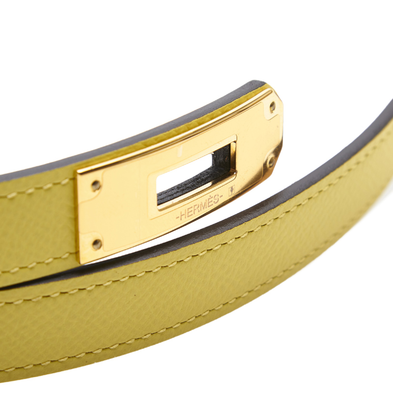 

Hermes Yellow Epsom Leather Kelly Belt
