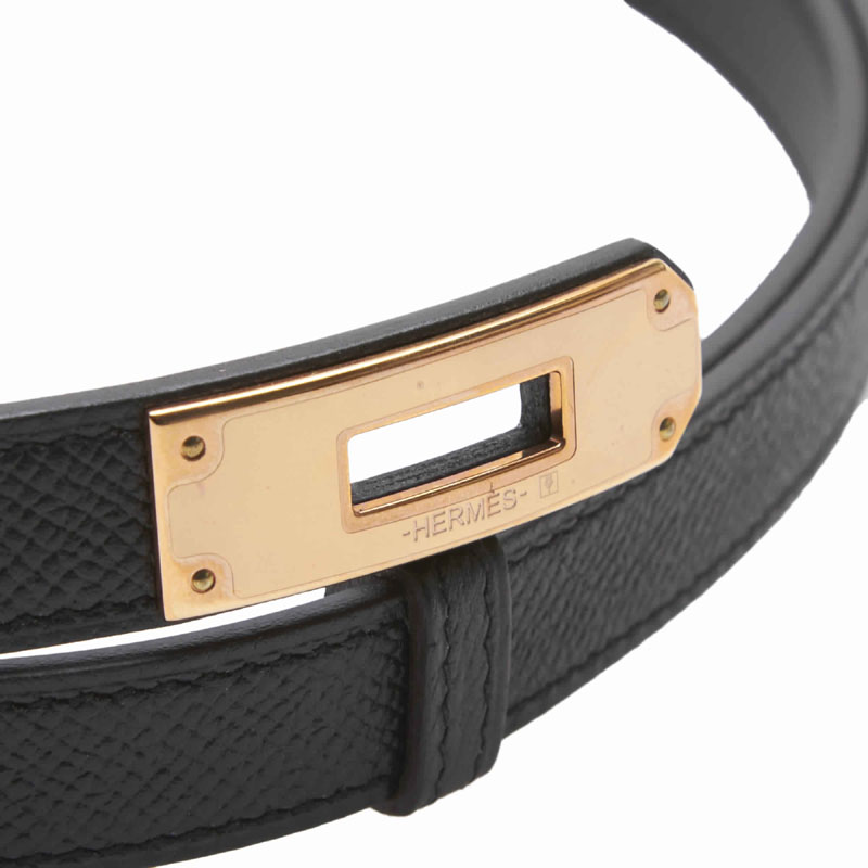 

Hermes Black Epsom Leather Kelly Belt