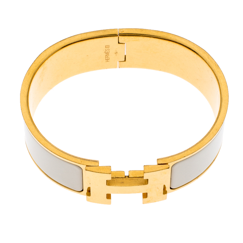 Hermes Black Wide Enamel Bracelet GM Rose Gold Hardware – Madison Avenue  Couture