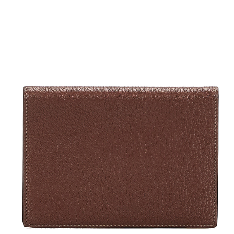 Pre-owned Hermes Brown Leather Passport Cover