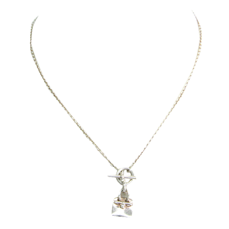 

Hermes Amulet Birkin Silver Necklace
