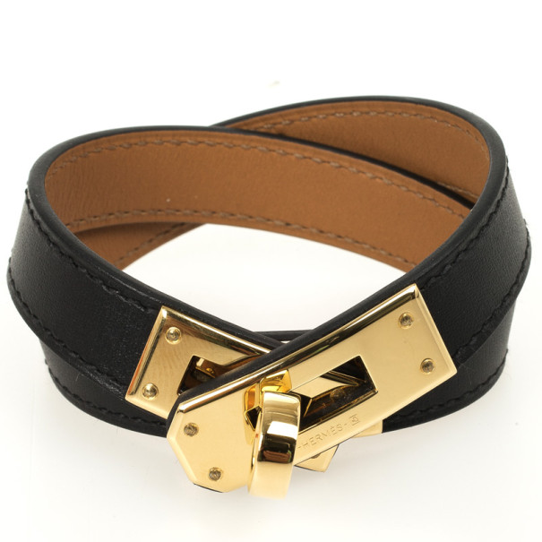 Pre Owned Hermès Kelly Double Tour Leather Bracelet