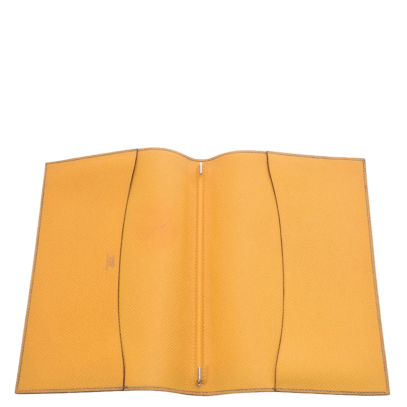 

Hermes Blue/Yellow Leather Agenda Notebook Cover