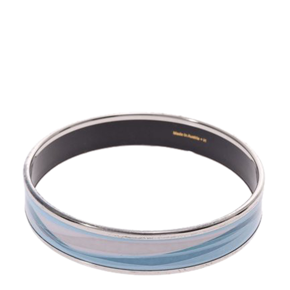 

Hermes Blue Metal Wide Enamel Bangle