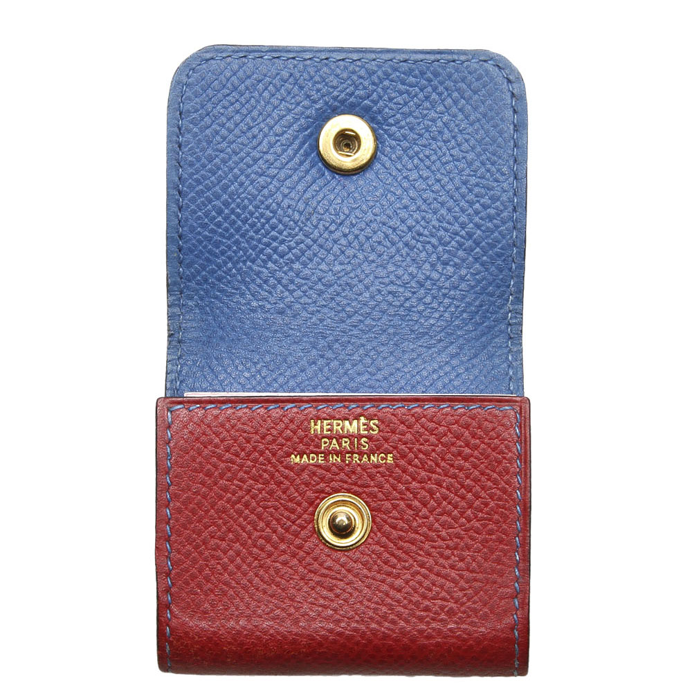 

Hermes Pink Leather Mini Post-It Holder, Blue