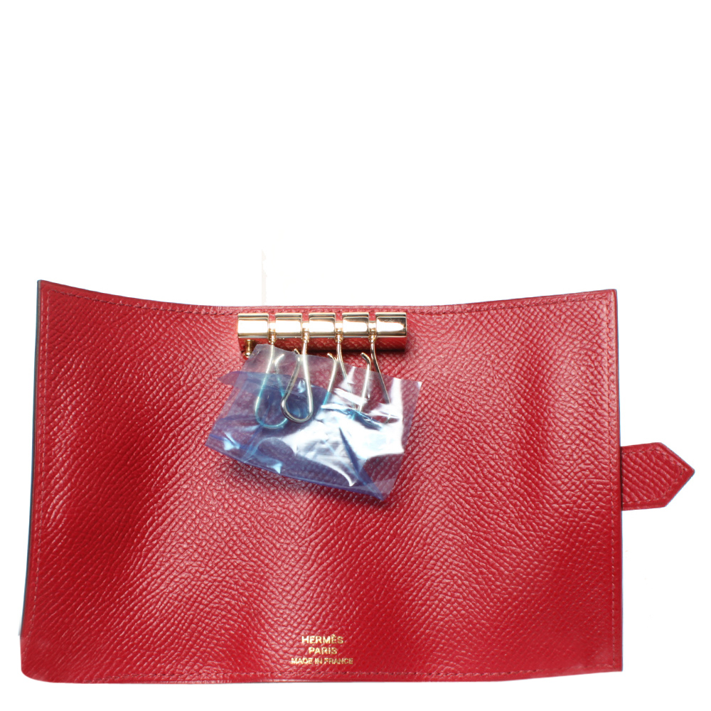 

Hermes Red Leather 4 Key Case