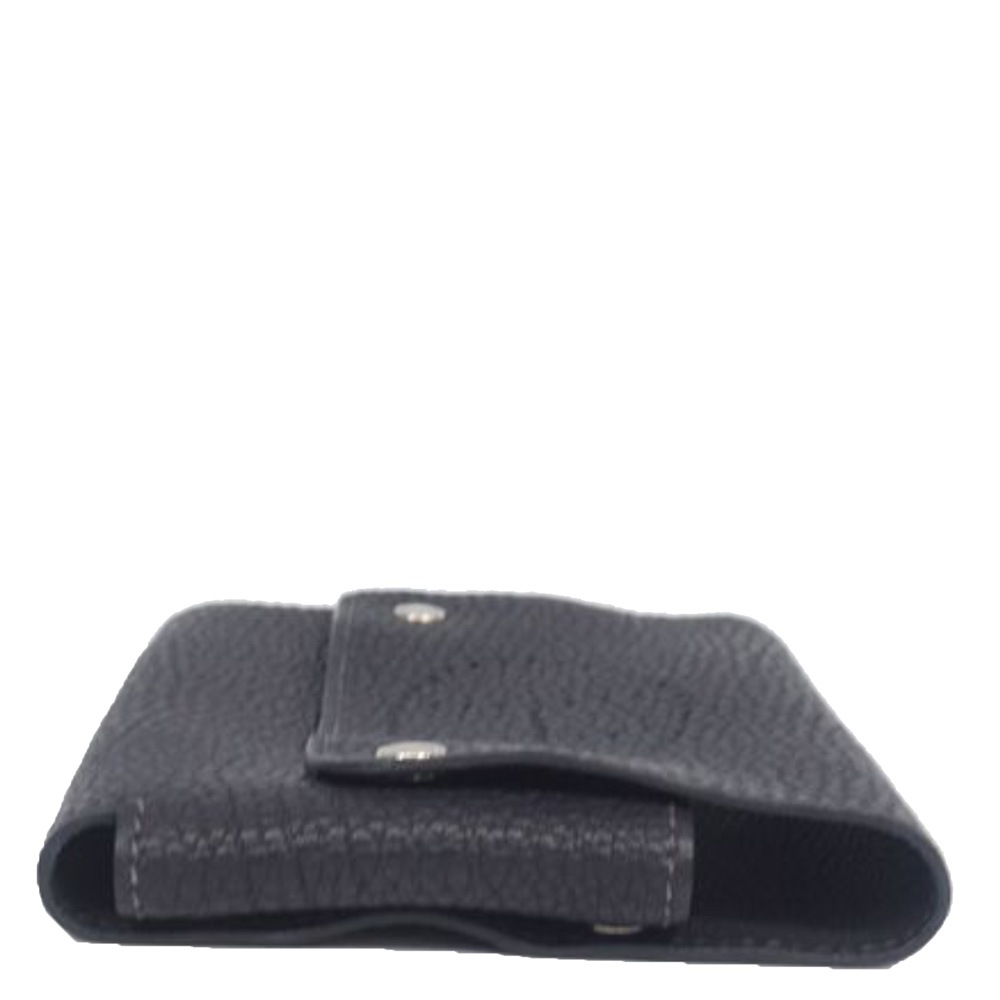 

Hermes Black Clemence Leather Mises et Relances Playing Cards Holder