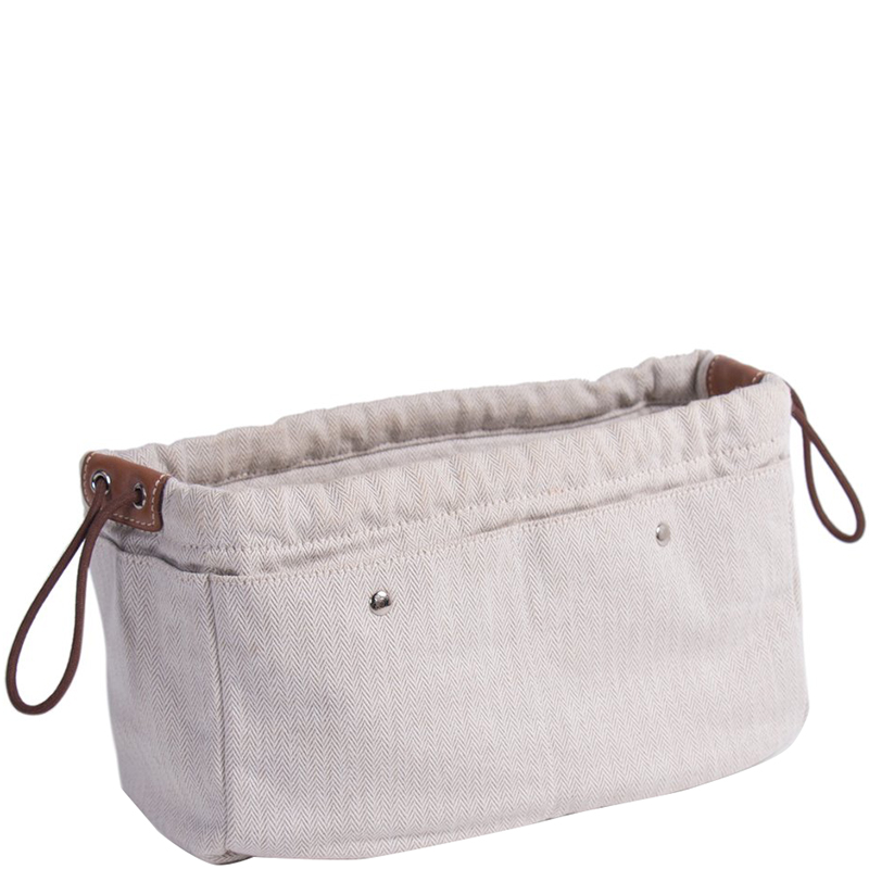 

Hermes Natural Canvas and Leather Fourbi 25 Pouch, White