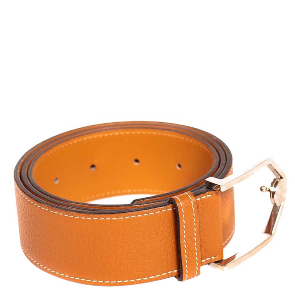 

Hermes Tan Leather Etrier Belt, Brown