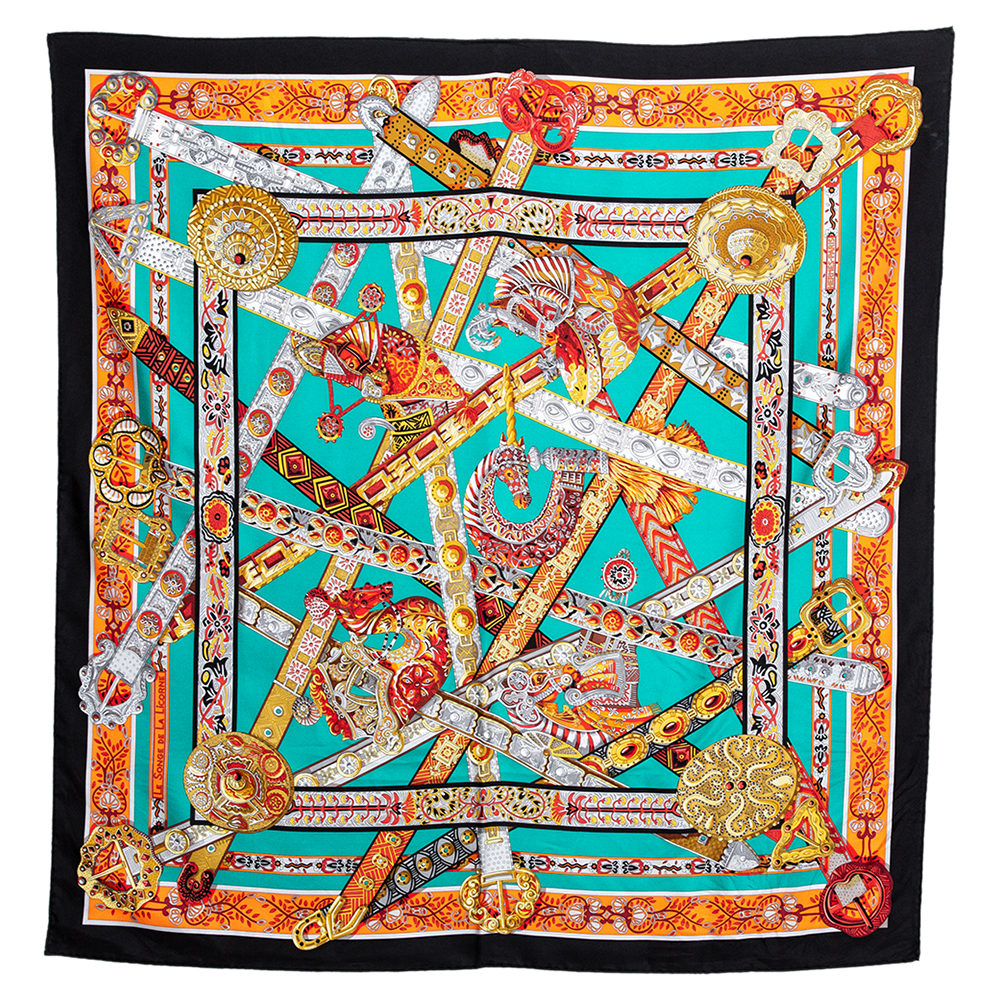 

Hermes Multicolor Le Songe De La Licorne Silk Twill Square Scarf