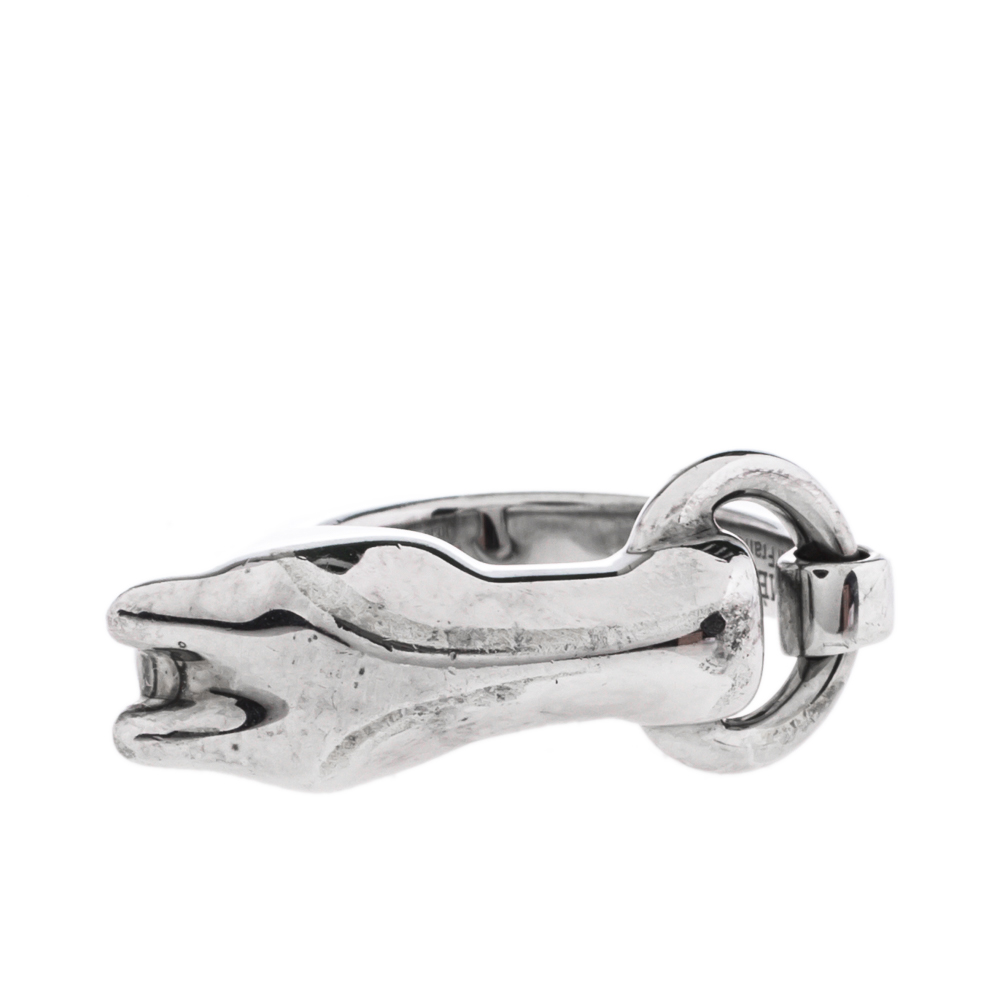 

Hermès Sterling Silver Galop Ring Size EU 52