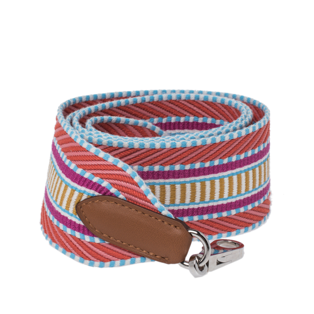 

Hermes Multicolour Canvas Sangle Cavale  Bag Strap, Multicolor