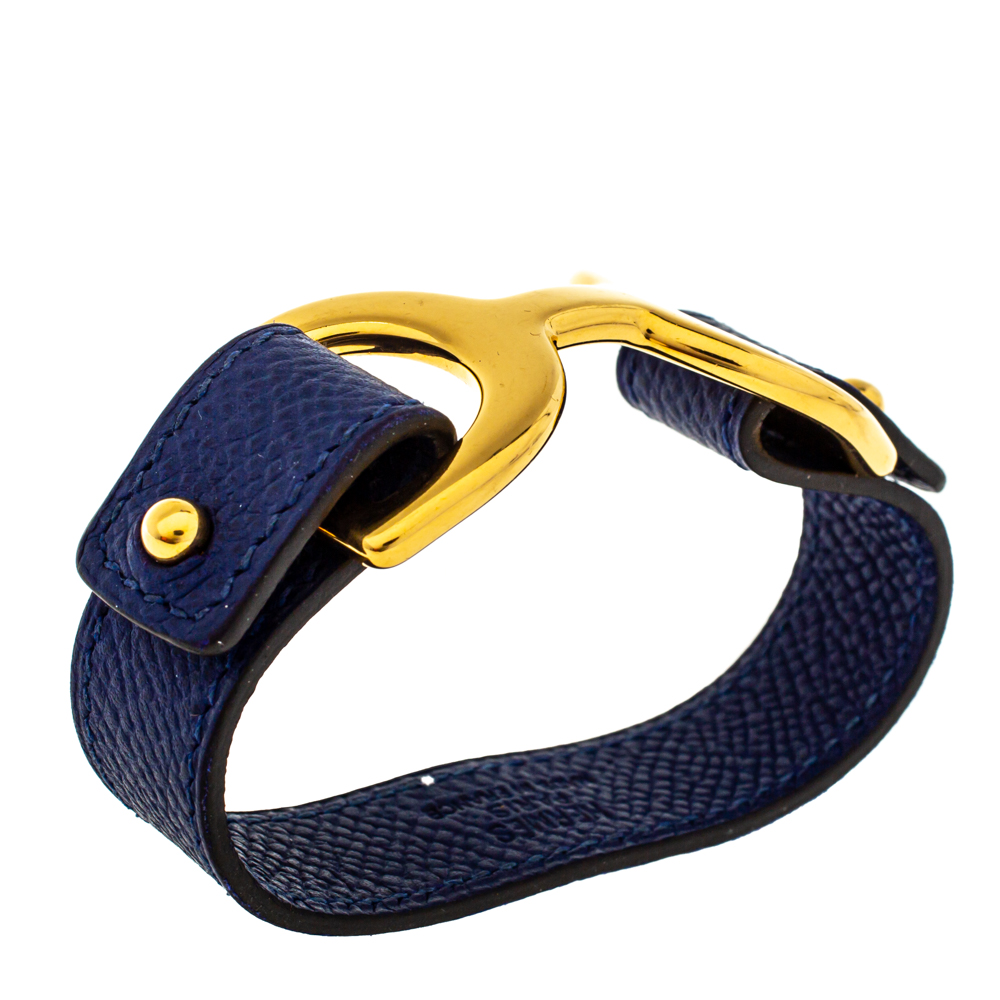 

Hermès Blue Electrique Leather Baby Pavane Bracelet