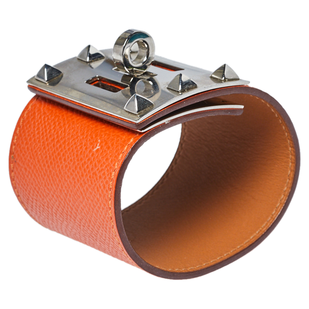 

Hermès Orange Leather Extreme Kelly Bracelet