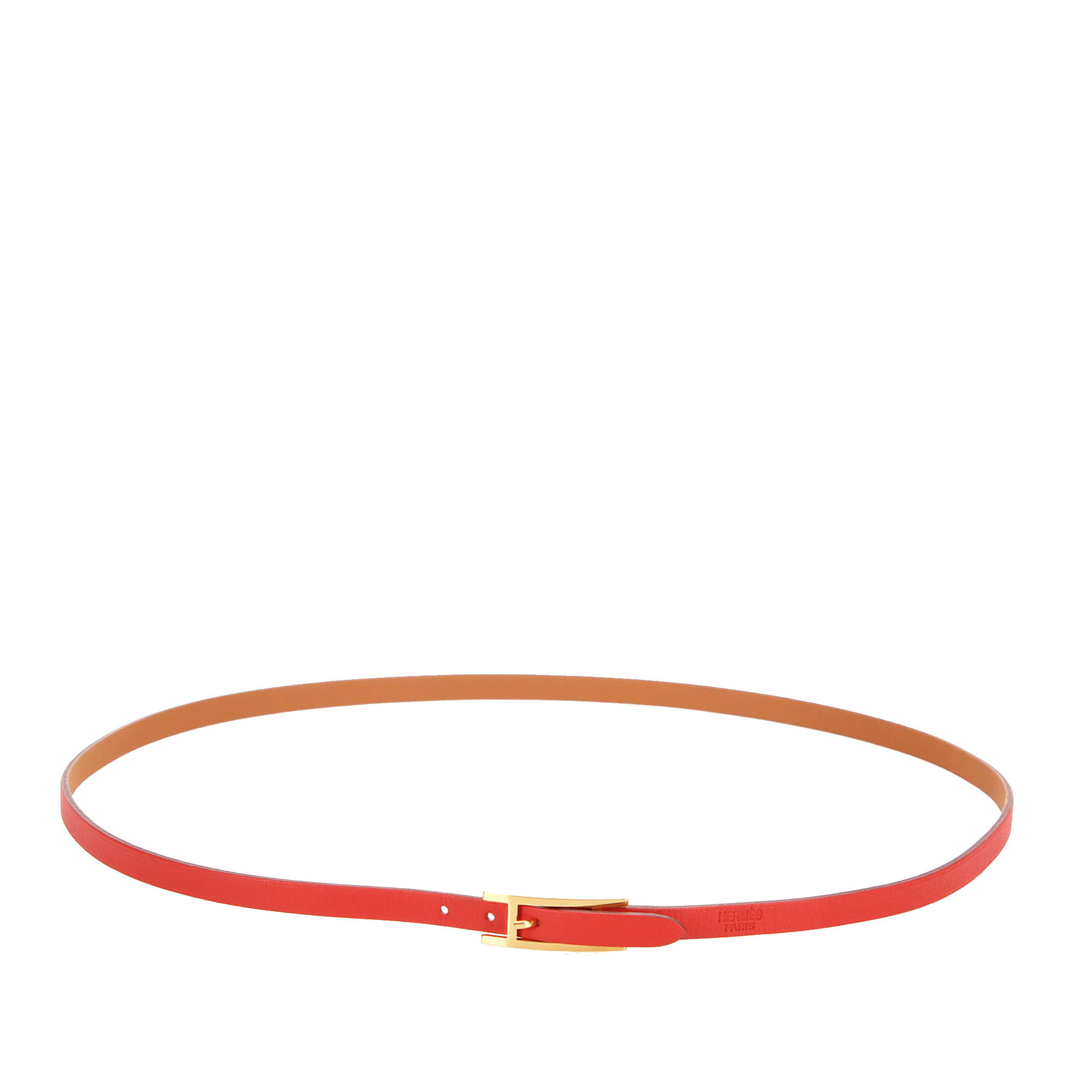 

Hermes Orange Leather Quentin Reversible Belt