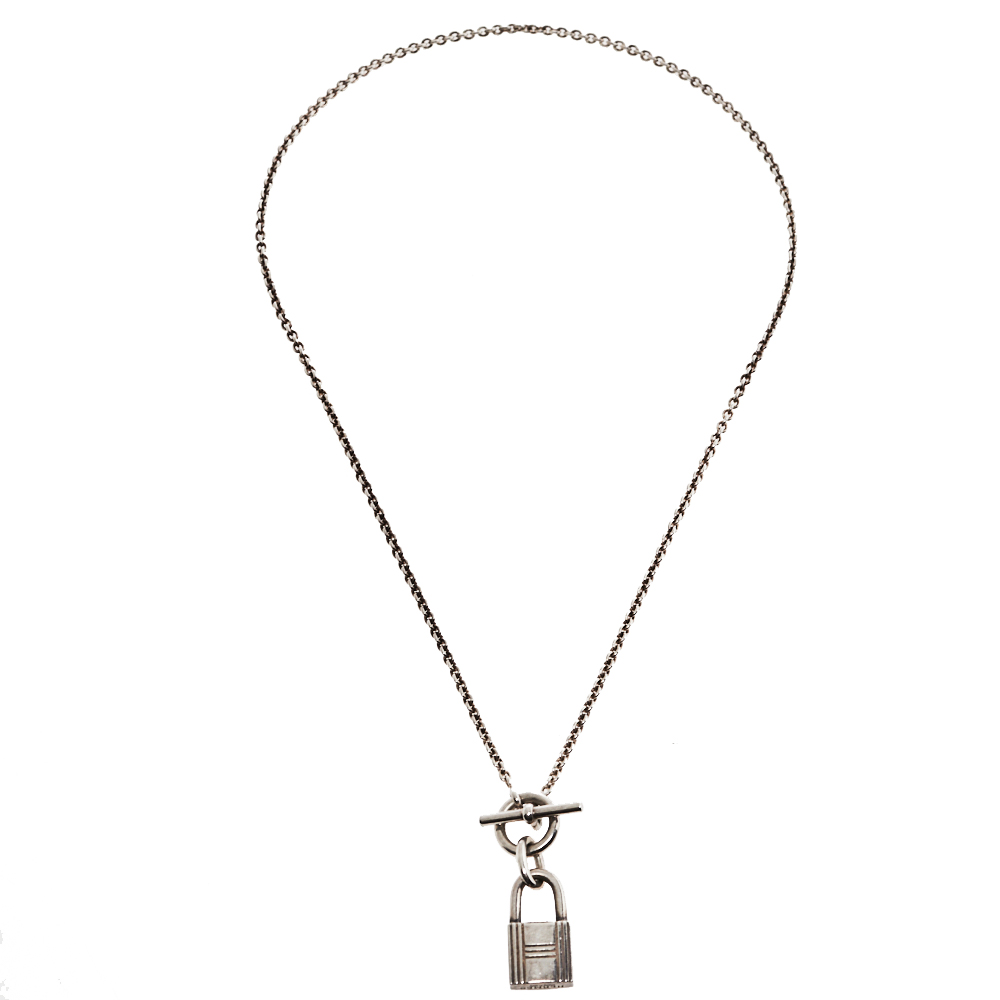 

Hermes Cadenas Kelly Sterling Silver Pendant Necklace