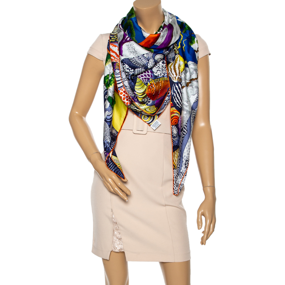 

Hermes Multicolor Nap In Paradise Silk Square Scarf