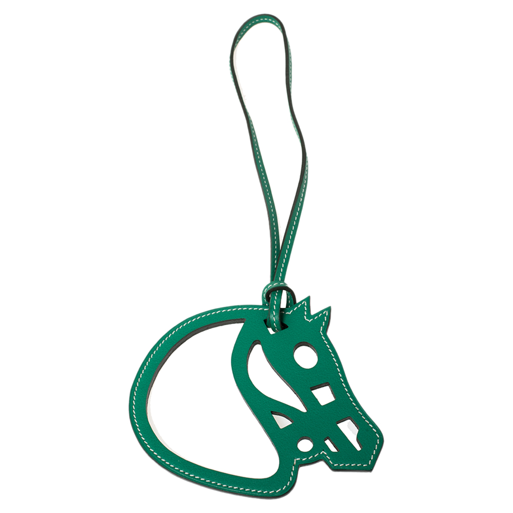 

Hermes Green Leather Paddock Cheval Horse Bag Charm