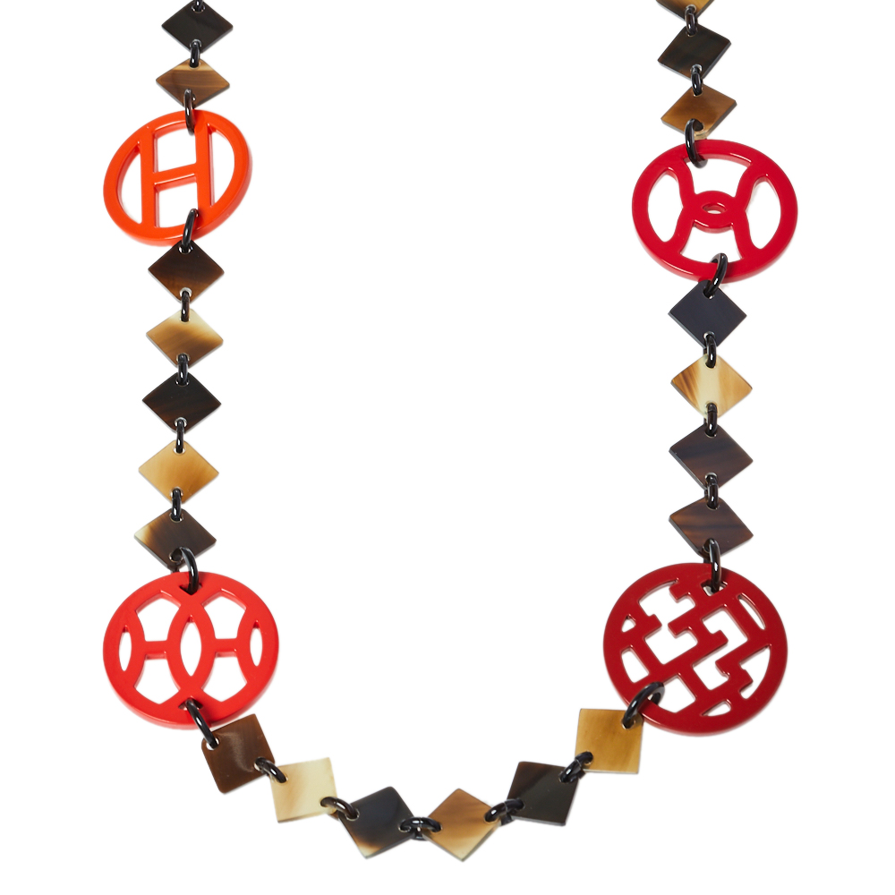 

Hermès Brown Horn & Lacquered Lena Necklace